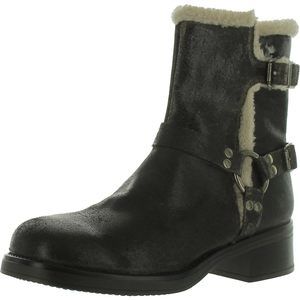 Steve Madden Black Ankle Boots with Cream Accents